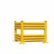 Double Post to suit Triple Ridge Steel Barriers; 1093H mm; Yellow/Silver
