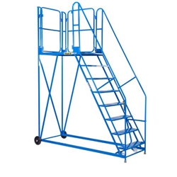 Work Platform - Stand. Incline - 1200mm Platform - 9 Tread - Blue