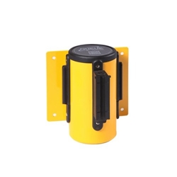 Obex Barriers® Wall Mounted Belt Barrier; Belt Length mm: 4600; Yellow Housing; Black/Yellow Chevron