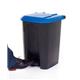 Pedal Bin; 50L; Polypropylene; Grey Body & Blue Lid