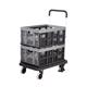Foldaway Platform Trolley with 2 Folding Box; Plastic/Aluminium; 120kg; Black/Grey