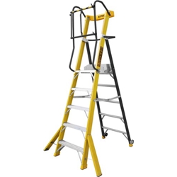 Climb-It® Glass Fibre Podium Step; 5 Tread; 150kg; Yellow/Black