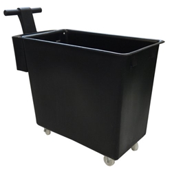 100% Recylced Polyethylene Mobile Tapered Truck with Handle; 320L; Black