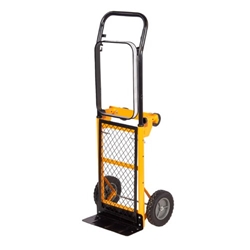 Three Position Truck with Bag Holder; Fixed/Swivel Wheels; Steel; 80kg; Black/Yellow