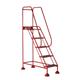Domed Feet Step - 5 Tread - Anti Slip - Red