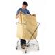 Folding Laundry Trolley; Folding X Type Model; Swivel Castors; Chrome Plated Steel/Canvas; 150kg; Silver/Creme