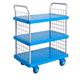 Proplaz® Super Silent Three Tier Trolley with Mesh Ends; Super Silent Castors; Polypropylene; 300kg; Blue/Grey