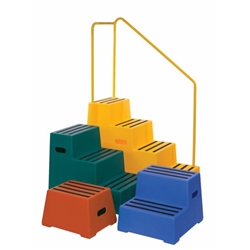 Heavy Duty Polyethylene Industrial Step; 4 Tread; Red