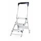 Climb-It® Easy Slope Aluminium Folding Leader Step; 3 Tread; Aluminium; 150kg; Silver