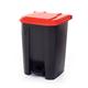 Pedal Bin; 50L; Polypropylene; Grey Body & Red Lid