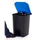 Pedal Bin; 50L; Polypropylene; Grey Body & Blue Lid