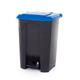 Pedal Bin; 80L; Polypropylene; Grey Body & Blue Lid