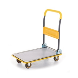 Deluxe Folding Trolley; 740 x 482 x 830; Fixed/Swivel Castors; Steel; 150kg; Yellow/Black/Grey