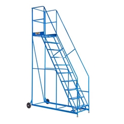 Warehouse Steps - 600mm Platform - 14 Tread - Blue