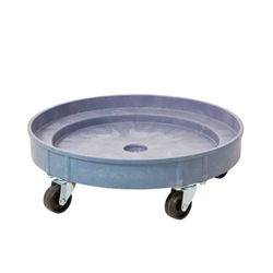 Plastic Drum Dolly; Holds 1 x 210L; 600mm dia; Grey