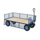 Industrial General Purpose Truck; Plywood Base; Mesh Sides & Ends with Pneumatic Wheels; 500kg; Blue/Veneer