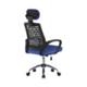 Sigma – High Back Mesh Chair with Height Adjustable Headrest & Fixed Sturdy Arms Blue