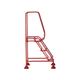 Domed Feet Step - 3 Tread - Punched - Red