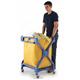 Folding Laundry Trolley; Swivel Castors; Plastic/PVC; 70kg; Blue/Yellow