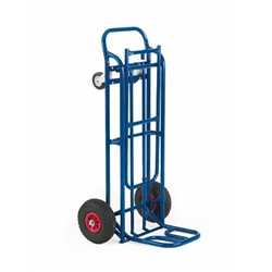 Two Way Cargo Truck; Fixed/Swivel Wheels; Steel; 150kg; Blue
