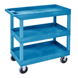 Super Strength® Multi Purpose Trolley; 3 Storage Trays; 895 x 457 x 920; Swivel (x2 Braked)Castors; Polyethylene; 180kg; Blue
