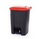Pedal Bin; 80L; Polypropylene; Grey Body & Red Lid