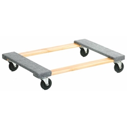 Large Carpeted Dolly; 600 x 900; Swivel Castors; Hardwood; 300kg; Wood/Grey