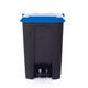 Pedal Bin; 80L; Polypropylene; Grey Body & Blue Lid