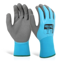 Beeswift Glovezilla Latex Fully Coated Water Resistant Gripper Gloves Blue Xxl