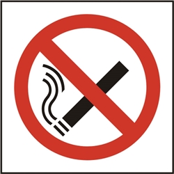No Smoking Symbol Sign White 100X100Mm