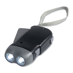 2 Led Abs Dynamo Torch  Black 