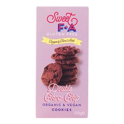 Sweet FA Gluten Free Double Chocolate Chip Cookies 125g [Pack of 12]