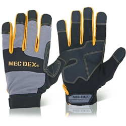 Mecdex Work Passion Impact Mechanics Gloves Black/Grey S
