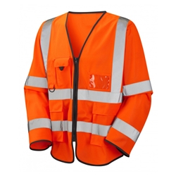 Beeswift Hi-Vis Long Sleeve Executive Id Jerkin  Orange Xl