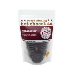 Kokoa Collection Organic Darkest Hot Chocolate, Madagascar 82% [Pack of 6]