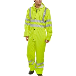 Beeswift Hi-Vis Pu Breathable Coverall Saturn Yellow S