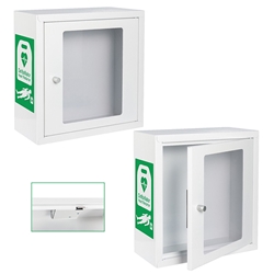Click Medical Indoor Alarmed Defibrillator Cabinet White 370X370X170Mm
