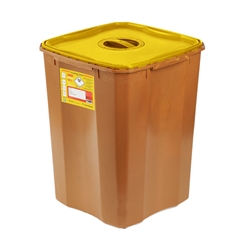 Woodsafe Sharps Bin Lid And Screw Fit Cap 50 Litre Brown 50L