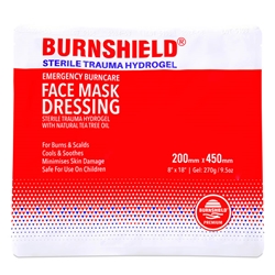 Burnshield Sterile Trauma Hydrogel Face Mask Precut 200Mm X 450Mm White/Red 200Mm X 450Mm