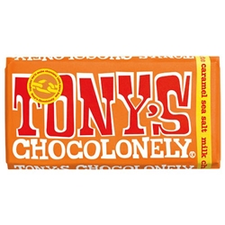 Tony's Chocolonely Milk Chocolate Caramel Sea Salt 180g [Pack of 15]