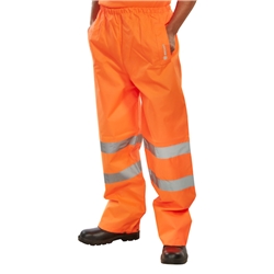 Beeswift Hi-Vis Waterproof Traffic Trousers Orange Xxl