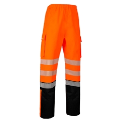 Beeswift Deltic Hi-Vis Two-Tone Ripstop Breathable And Waterproof Rail Overtrouser Orange / Black 4Xl