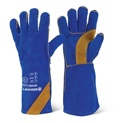 Beeswift Cat2 High Quality Welders Gauntlet Gloves 16" Blue 