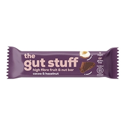 The Gut Stuff Cocoa & Hazelnut High Fibre Fruit & Nut Bar 35g [Pack of 12]