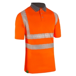 Beeswift Envirowear Hi-Vis Short Sleeve Recyclable Polo Shirt Orange M