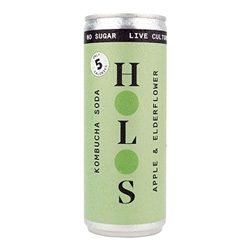 HOLOS Apple & Elderflower Kombucha Soda 250ml [Pack of 24]