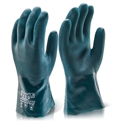 Beeswift Pvc Double Dip Guantlet Gloves 30Cm Green 10