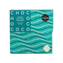 Chococo Box of 9 Dorset Sea Salt Caramel Chocolates 90g [Pack of 12]