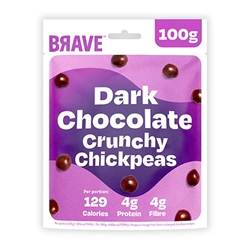 Brave Roasted Chickpeas Dark Chocolate Sharing 100g [Pack of 6]