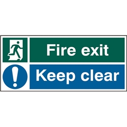 Beeswift Fire Exit Keep Clear Sign Rigid Pvc White 450X200Mm